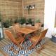 Outdoor 4 Person Folding Square Wooden Garden Patio Dining Table and Chairs Set