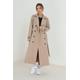 Double-Breasted Longline Trench Coat