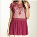 Free People Tops | Free People Womens Boho Folklore Mesh Embellished Top Tunic Dress | Color: Pink/Purple | Size: M