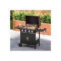 4-Burner Outdoor BBQ Propane Gas Grill with Wheels