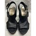 American Eagle Outfitters Shoes | American Eagle Wedges Open Toe Shoes Size 7 1/2 Black & Wood All Man Made Materi | Color: Black | Size: 7.5