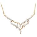 9ct Gold Round 17pts Diamond Fire Wings Lavalier Necklace 18 inch - PNEAXL01553Y