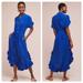 Anthropologie Dresses | Anthropologie Corey Lynn Calter Ruffle Hem Midi Shirt Dress | Color: Blue | Size: Xs