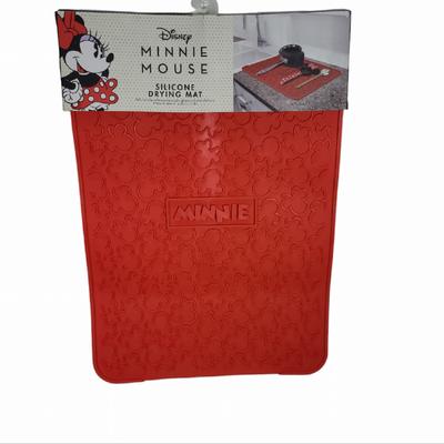Disney Kitchen | Disney Mickey Mouse Kitchen Silicone Dish Drying Mat Soft Non-Slip Red New | Color: Red | Size: Os