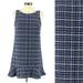 Anthropologie Dresses | Anthropologie Paper Crown Blue Houndstooth Plaid Ruffle Hem Sleeveless Dress S | Color: Blue/White | Size: S