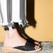 Free People Shoes | Free People Daybird Slide Leather Sandal Boho Wedge Rustic Black Brown | Color: Black | Size: 40eu