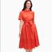 Kate Spade Dresses | Kate Spade Eyelet Tie-Waist Shirtdress Size Medium | Color: Orange/Red | Size: M