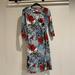 Lularoe Dresses | Lularoe Michelle Wrap Dress, Blue With Floral Print, M. | Color: Blue/Red | Size: M