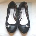 Coach Shoes | Coach Black Cap Toe Flats Size 7.5 | Color: Black/Silver | Size: 7.5