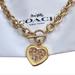 Coach Jewelry | Coach | Pav Heart Chain Toggle Necklace | Color: Gold/Pink | Size: Os