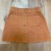 Madewell Skirts | Madewell Button Front Mini Skirt | Color: Brown/Orange | Size: 2