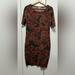 Lularoe Dresses | Lularoe Julia Womens Spandex Dress | Color: Brown/Red | Size: M