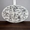 Disney Dining | Disney Sketch Book Drawing 14” Oval Serving Platter | Color: Black/White | Size: Os