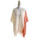 Anthropologie Accessories | Anthropologie Color Block Fringe Cape Scarf | Color: Cream/Orange | Size: Os