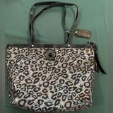 Coach Bags | Authentic Coach Ocelot Tote Shoulder Bag; Black Silver Leopard Cheetah Print | Color: Black/Silver | Size: Os