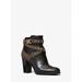 Michael Kors Shoes | Michael Kors Outlet Kincaid Studded Logo Trim Ankle Boot 9 Blk/Brown New | Color: Black | Size: 9