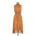 NANETTE Nanette Lepore Casual Dress - Midi High Neck Sleeveless: Orange Dresses - Women's Size 8