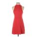 Free People Casual Dress - Mini High Neck Sleeveless: Red Print Dresses - Women's Size Small