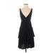 J.Crew Casual Dress - A-Line V Neck Sleeveless: Black Solid Dresses - Women's Size Small