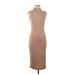 Shein Casual Dress - Midi High Neck Sleeveless: Brown Print Dresses - Women's Size Medium