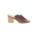 Universal Thread Mule/Clog: Slip-on Chunky Heel Casual Brown Solid Shoes - Women's Size 10 - Open Toe