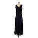Laura Ashley Casual Dress: Black Jacquard Dresses - Women's Size 4
