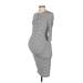 A Pea in the Pod Casual Dress - Midi Crew Neck Sleeveless: Gray Stripes Dresses - Women's Size X-Small Maternity