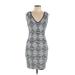 Guess Casual Dress - Bodycon: Gray Stripes Dresses - Women's Size 10