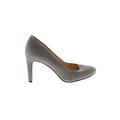 Nine West Heels: Slip On Stiletto Cocktail Gray Solid Shoes - Women's Size 7 1/2 - Round Toe