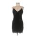 Topshop Casual Dress - Party V-Neck Sleeveless: Black Solid Dresses - Women's Size 6
