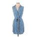 Velvet Heart Casual Dress - Shirtdress: Blue Dresses - Women's Size X-Small