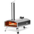 PolarcoForgeco Multi-Fuel Outdoor Pizza Oven with Rotatable Pizza Stone, 12" Wood Fired & Gas Pizza Oven for Outside, Portable Propane Pizza Oven for Grill on Backyard Camping - Silver