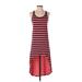 Vans Casual Dress - High/Low Scoop Neck Sleeveless: Red Color Block Dresses - Women's Size Small