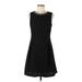 Eliza J Casual Dress - Party High Neck Sleeveless: Black Solid Dresses - Women's Size 8