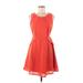 Ya Los Angeles Casual Dress - A-Line: Orange Solid Dresses - Women's Size Medium