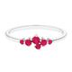 Natural Ruby Ring for Women, AAA Quality, Minimal Gemstone Jewelry for Promise/Engagement, White Gold, Size: