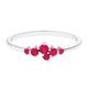 Natural Ruby Ring for Women, AAA Quality, Minimal Gemstone Jewelry for Promise/Engagement, White Gold, Size:N