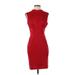 Z Spoke by Zac Posen Casual Dress - Party High Neck Sleeveless: Red Print Dresses - Women's Size 4