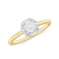 Rosec Jewels 1/4 CT Round Cut Diamond Promise Ring, Diamond Promise Ring for Women, Diamond Gold Promise Ring, Certified Diamond Ring, Yellow Gold, Size:Z