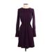 H&M Casual Dress - A-Line: Purple Solid Dresses - Women's Size 4