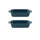 Ceramic Oven Baking Dishes,Oven Baking Dish,Ceramic Baking Set of 2, Rectangular Baking Dishes, Oven Dish, Serving Dish Set for Tapas, Casserole, Roasting, Cooking Dishes for Ove,Blue,M (Color : Blue