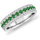 SAKSHAM ART DESIGN 2.00 Carat Round Shape May-created-emerald & Cubic Zirconia Wedding or Anniversary womens and Girls Band Ring 14k White Gold Plated Size UK H To Z (N)