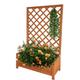 Vivo Technologies Large Rectangular Wooden Planter with Liner and Lattice Trellis Panels for Climbing Plants, 70x30x135cm Flower Plant Pot Box for Garden Patio