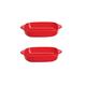 Ceramic Oven Baking Dishes,Oven Baking Dish,Small Ceramics Rectangular Casserole Dish Baking Dishes with Handle for Oven Ceramic Baking Pan Lasagna Casserole Pan Individual Bakeware(8.8x5.5 inch),Red