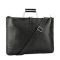 SSWERWEQ Handbags Man bag cross section retro bag leather briefcase first layer of leather men's handbag (Color : Schwarz)