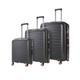 Luggage Suitcase Travel Bag Carry On Hand Cabin Check in Expandable Hard-Shell 4 Spinner Wheels Trolley Set | Sunwave - Charcoal 3-Set