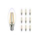 Noxion Multipack 10x Lucent LED E14 Candle Filament Clear 2.5W 250lm - 827 Extra Warm White | Dimmable - Replaces 25W
