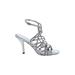 Via Spiga Heels: Silver Solid Shoes - Women's Size 9 - Open Toe