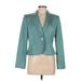 Liz Claiborne Blazer Jacket: Short Teal Print Jackets & Outerwear - Women's Size 6