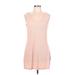 Cable & Gauge Casual Dress - Mini Scoop Neck Sleeveless: Pink Print Dresses - New - Women's Size Large